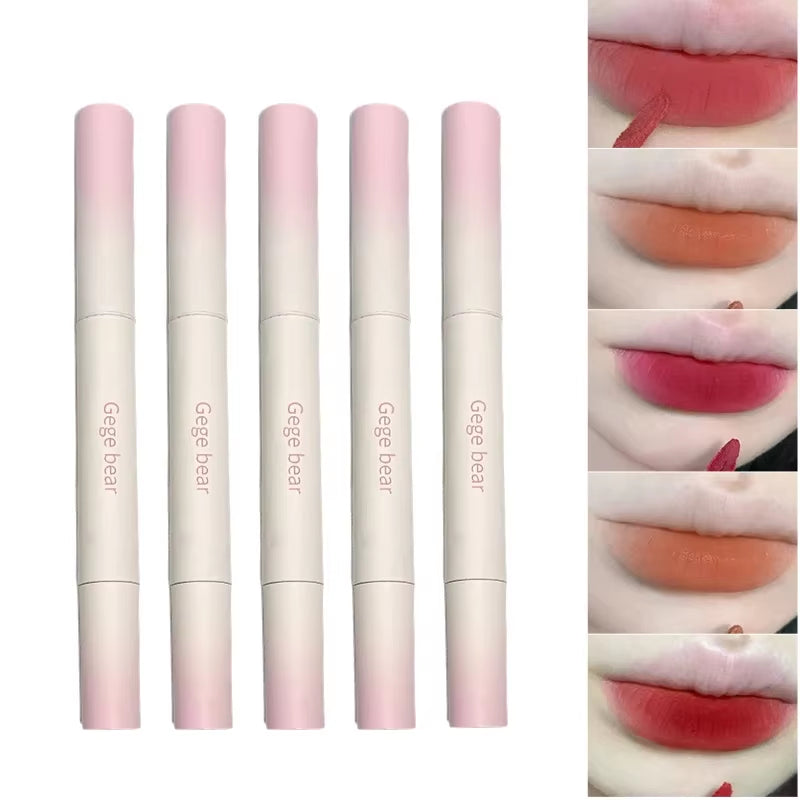 Lip Powder Cream Air Lip Glaze Matte Air Cushion Lip Cream for Women Plain White Lipstick not easy to fade