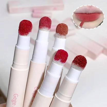 Lip Powder Cream Air Lip Glaze Matte Air Cushion Lip Cream for Women Plain White Lipstick not easy to fade