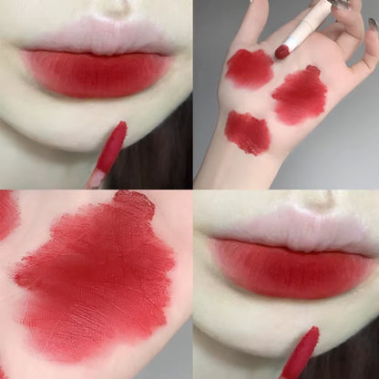 Lip Powder Cream Air Lip Glaze Matte Air Cushion Lip Cream for Women Plain White Lipstick not easy to fade