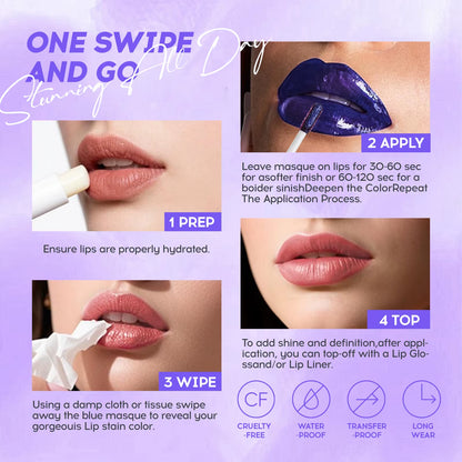 Cracking Lip Stain Wipe Off Pink Lip Tint Transfer Proof Lasting Non-stick Cup Peel Off Metallic Lip Mask Waterproof Cosmetics