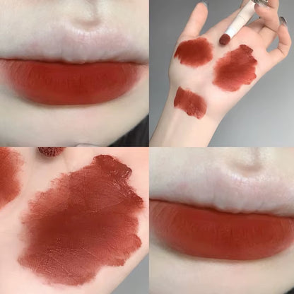 Lip Powder Cream Air Lip Glaze Matte Air Cushion Lip Cream for Women Plain White Lipstick not easy to fade