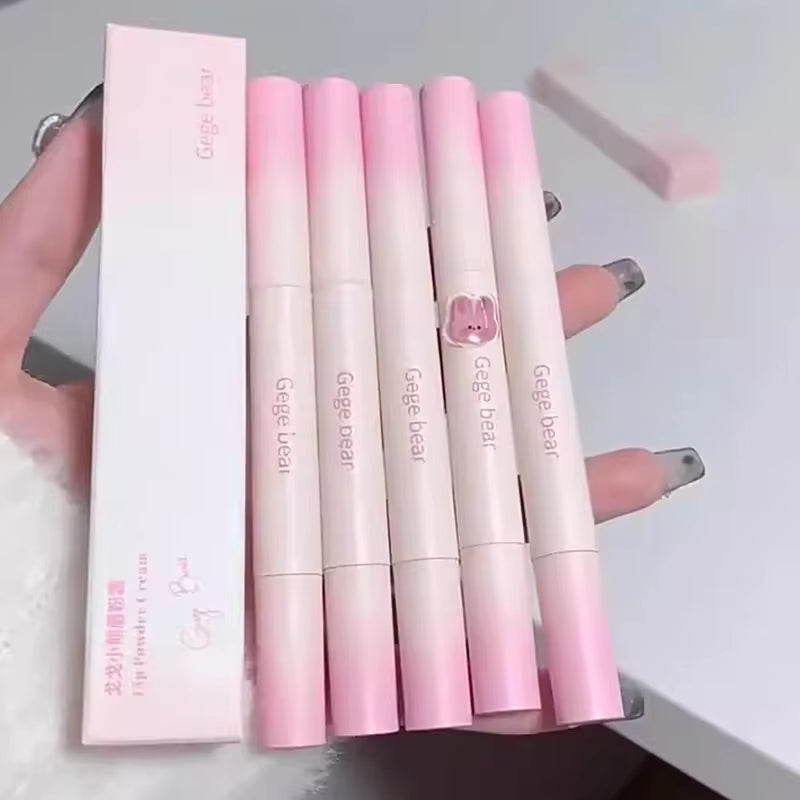 Lip Powder Cream Air Lip Glaze Matte Air Cushion Lip Cream for Women Plain White Lipstick not easy to fade