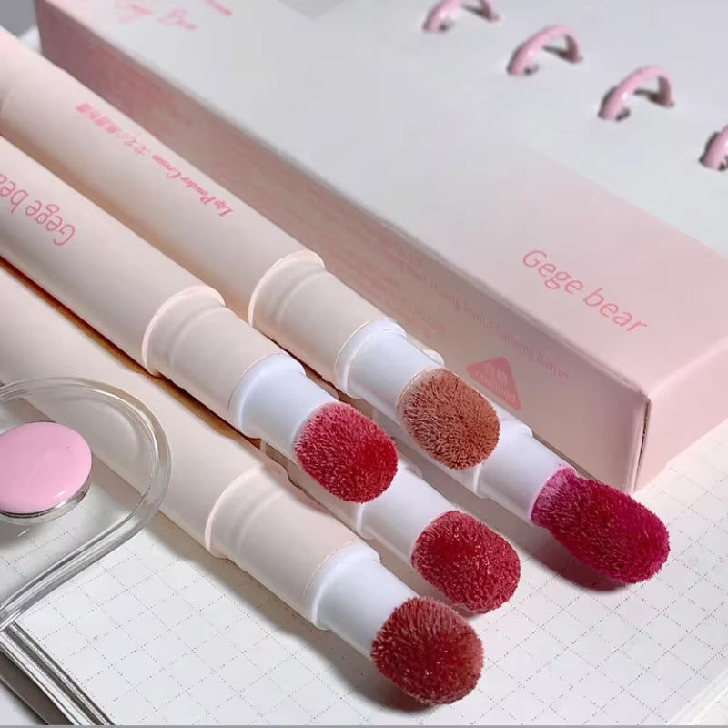 Lip Powder Cream Air Lip Glaze Matte Air Cushion Lip Cream for Women Plain White Lipstick not easy to fade